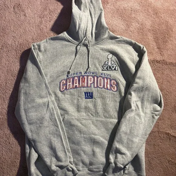 2012 New York Giants Super Bowl Sweatshirt Baggy - Picture 1 of 3